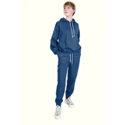 Tissu molleton sweat uni bleu Cobalt - oeko tex