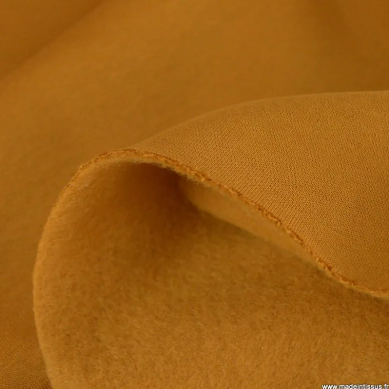 Tissu molleton sweat uni Camel - OEKO TEX