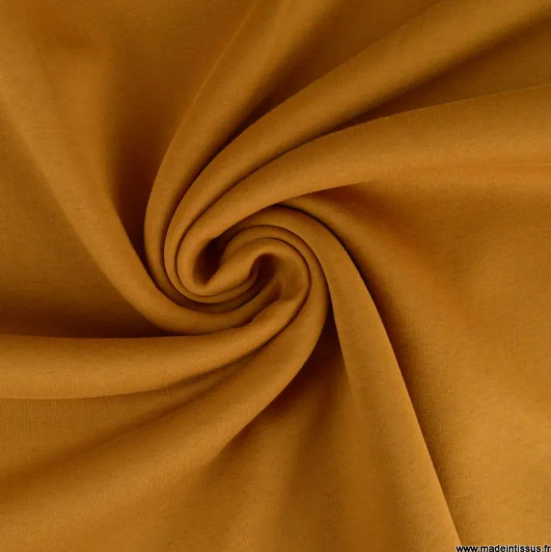 Tissu molleton sweat uni Camel - OEKO TEX