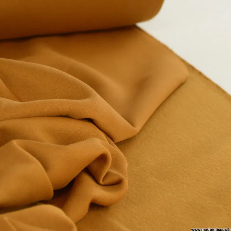 Tissu molleton sweat uni Camel - OEKO TEX
