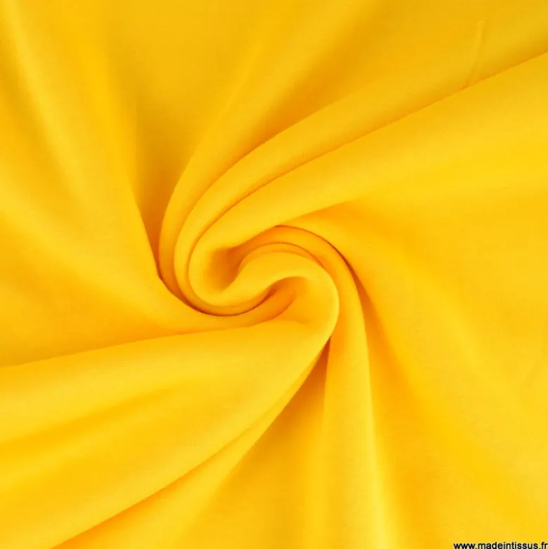 Tissu molleton sweat uni jaune - OEKO TEX