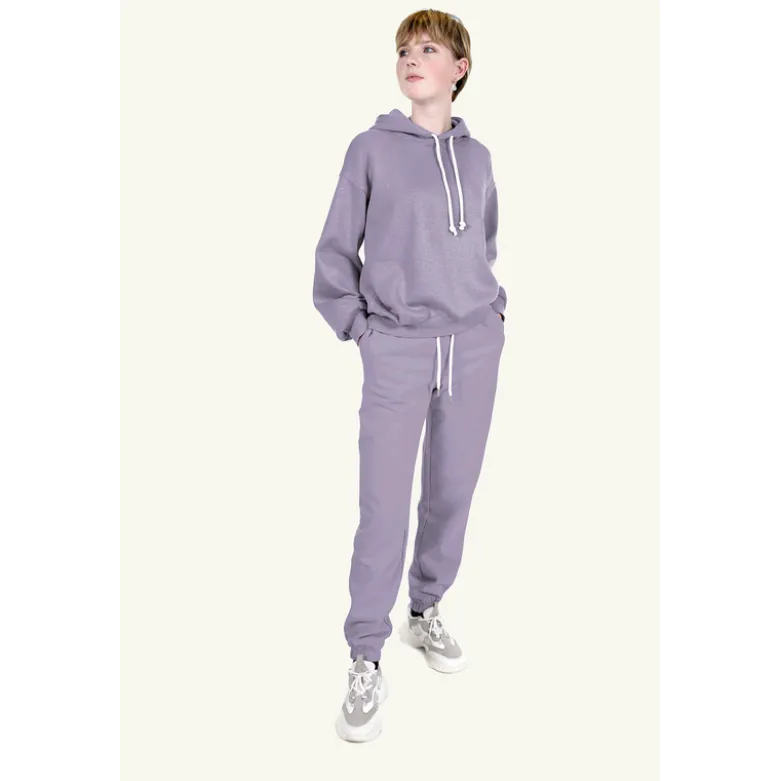 Tissu molleton sweat uni Lilas - OEKO TEX