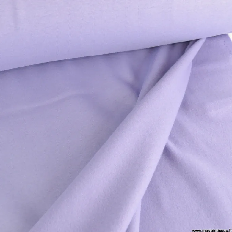 Tissu molleton sweat uni Lilas - OEKO TEX