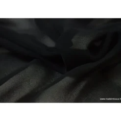 Tissu Mousseline coloris noir .