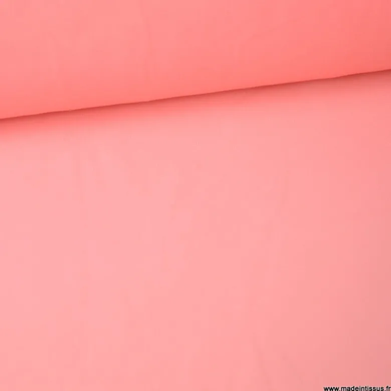 Tissu Mousseline fluide Corail