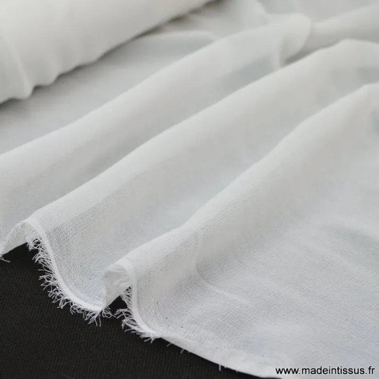 Tissu Mousseline fluide Naturel