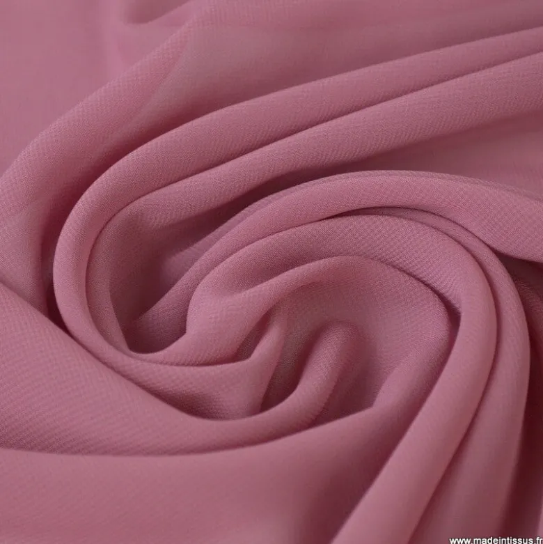 Tissu Mousseline fluide polyester Framboise