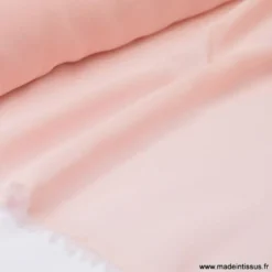 Tissu Mousseline fluide polyester rose poudré
