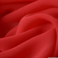 Tissu Mousseline fluide Rouge