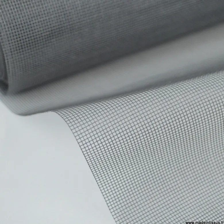 Tissu moustiquaire semi rigide enroulable GRIS