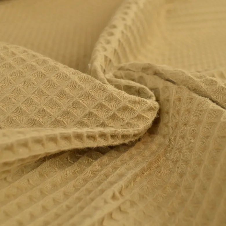 Tissu nid d'abeille Beige - OEKO TEX
