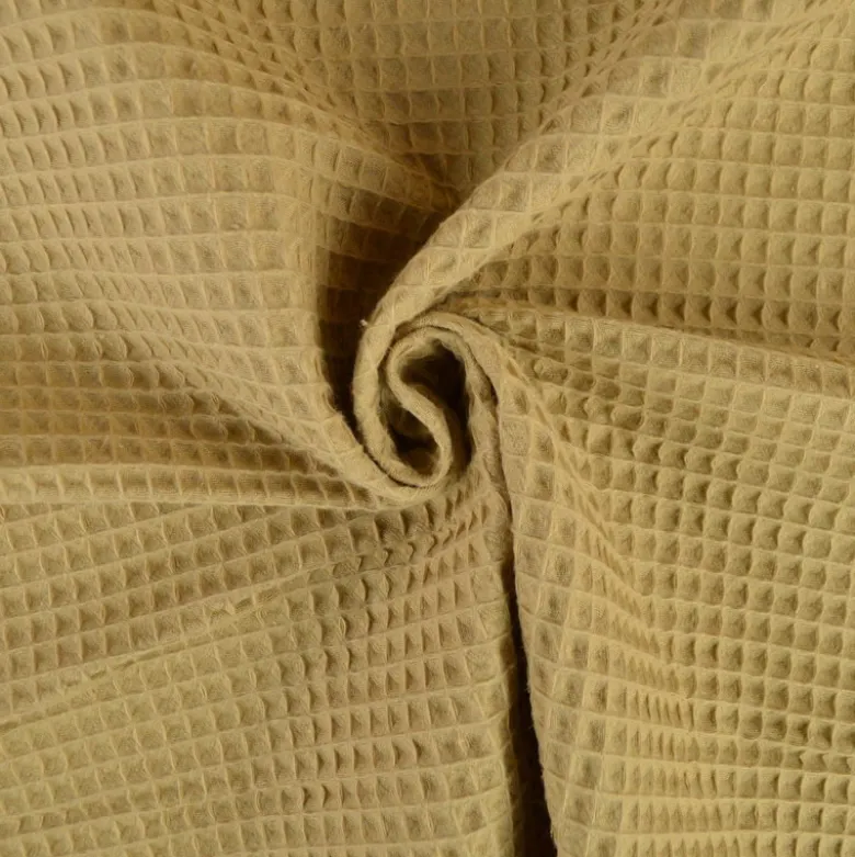 Tissu nid d'abeille Beige - OEKO TEX