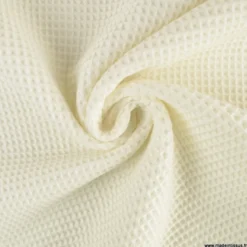 Tissu nid d'abeille Blanc cassé Milk - OEKO TEX