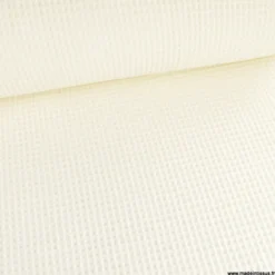 Tissu nid d'abeille Blanc cassé Milk - OEKO TEX