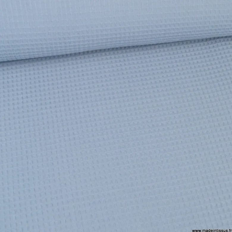 Tissu nid d'abeille bleu Baltique - OEKO TEX