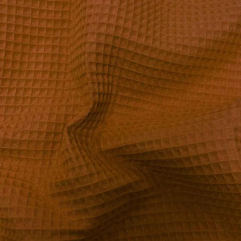 Tissu nid d'abeille Caramel - OEKO TEX