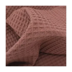 Tissu nid d'abeille Chataigne - OEKO TEX