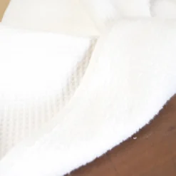 Tissu nid d'abeille et éponge - Blanc