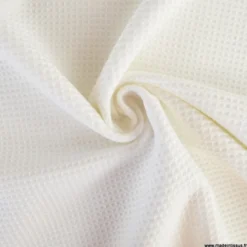 Tissu nid d'abeille et éponge - Blanc