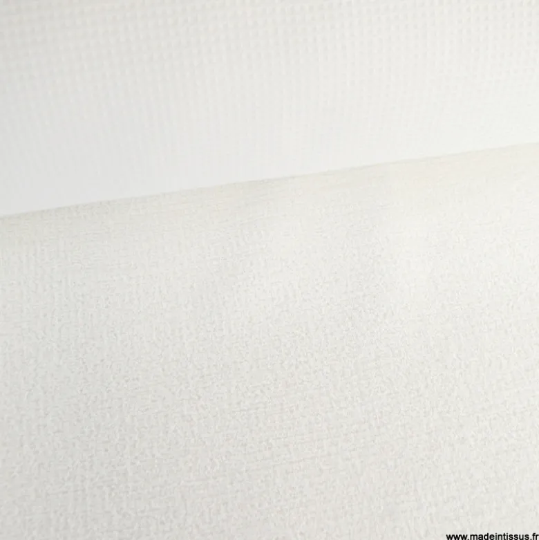 Tissu nid d'abeille et éponge - Blanc