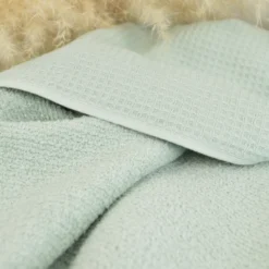 Tissu nid d'abeille et éponge - Vert Origan