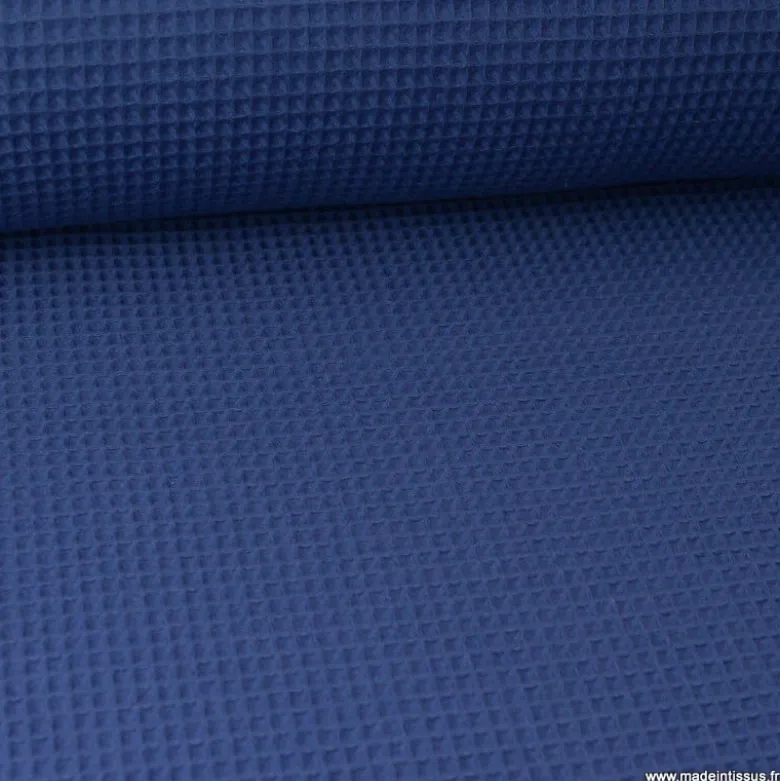 Tissu nid d'abeille Indigo - OEKO TEX