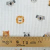 Tissu nid d'abeille motif animaux fond blanc - Poppy