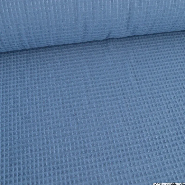 Tissu nid d'abeille Pierre Bleu - OEKO TEX