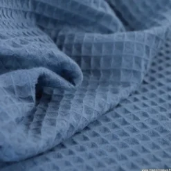 Tissu nid d'abeille Pierre Bleu - OEKO TEX