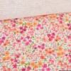 Tissu nid d'abeille Romane motif fleurs Fuchsia