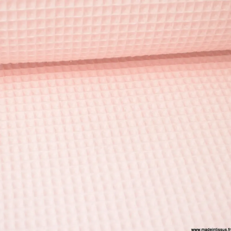 Tissu nid d'abeille Rose Blush- OEKO TEX