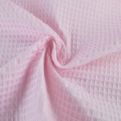 Tissu nid d'abeille rose clair - OEKO TEX