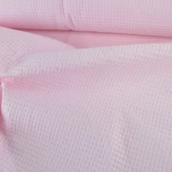 Tissu nid d'abeille rose clair - OEKO TEX