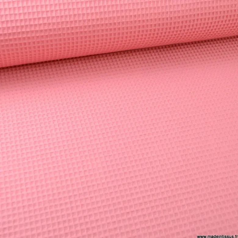 Tissu nid d'abeille Rose Orchidée - OEKO TEX
