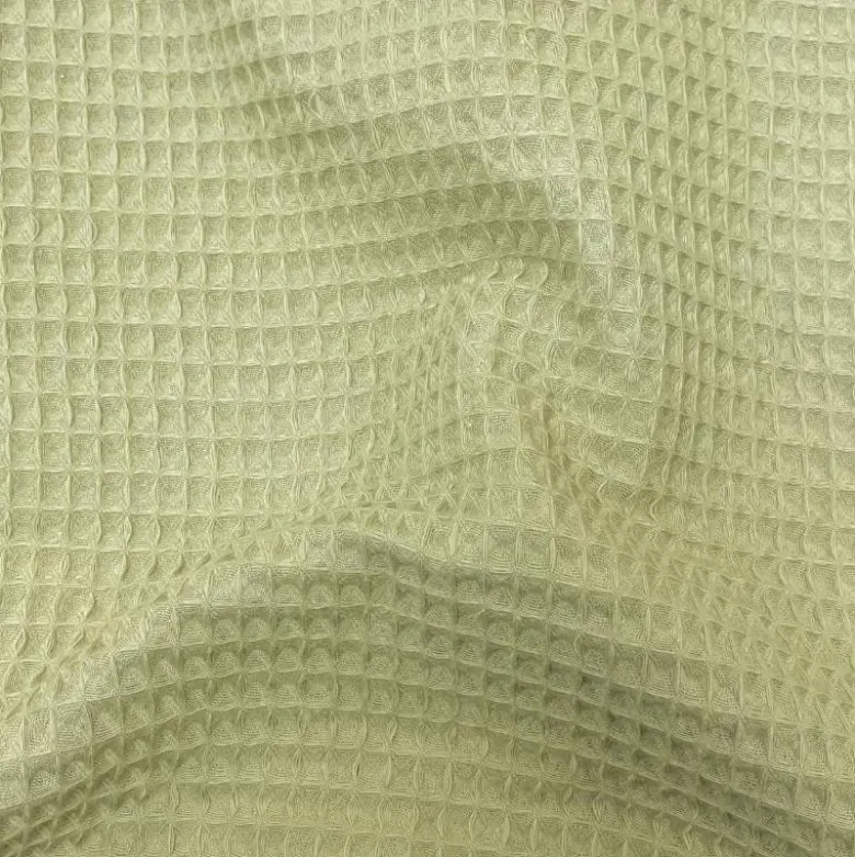 Tissu nid d'abeille Vert Amande - OEKO TEX