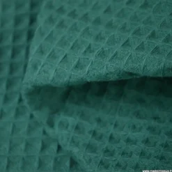 Tissu nid d'abeille vert sapin - OEKO TEX