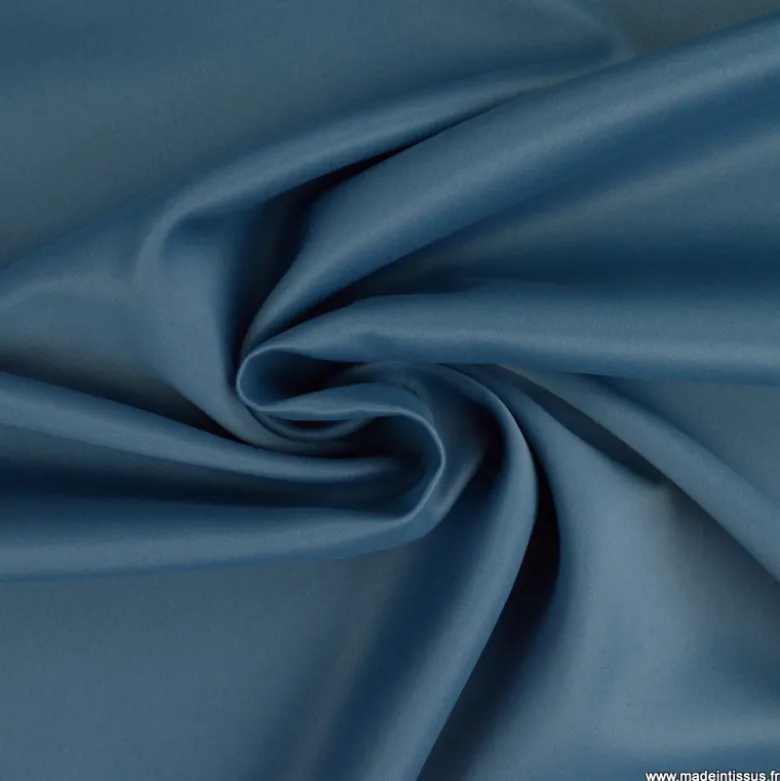 Tissu non feu grande laize, isolant phonique et thermique occultant boreal indigo