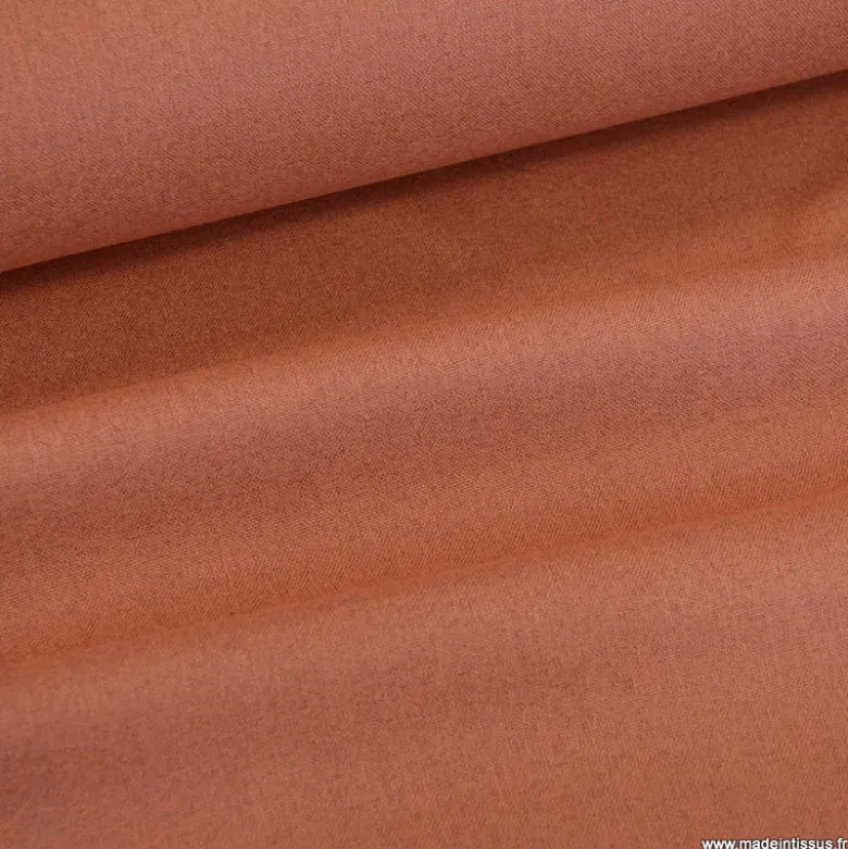 Tissu occultant isolant thermique double face indiana terracotta