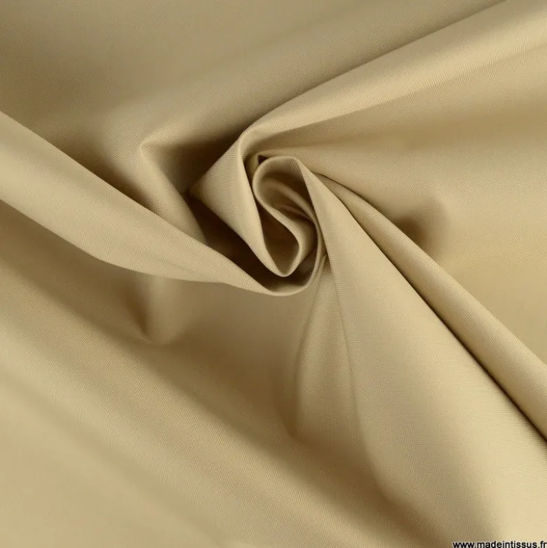 Tissu oxford beige avec menbrane étanche et respirant