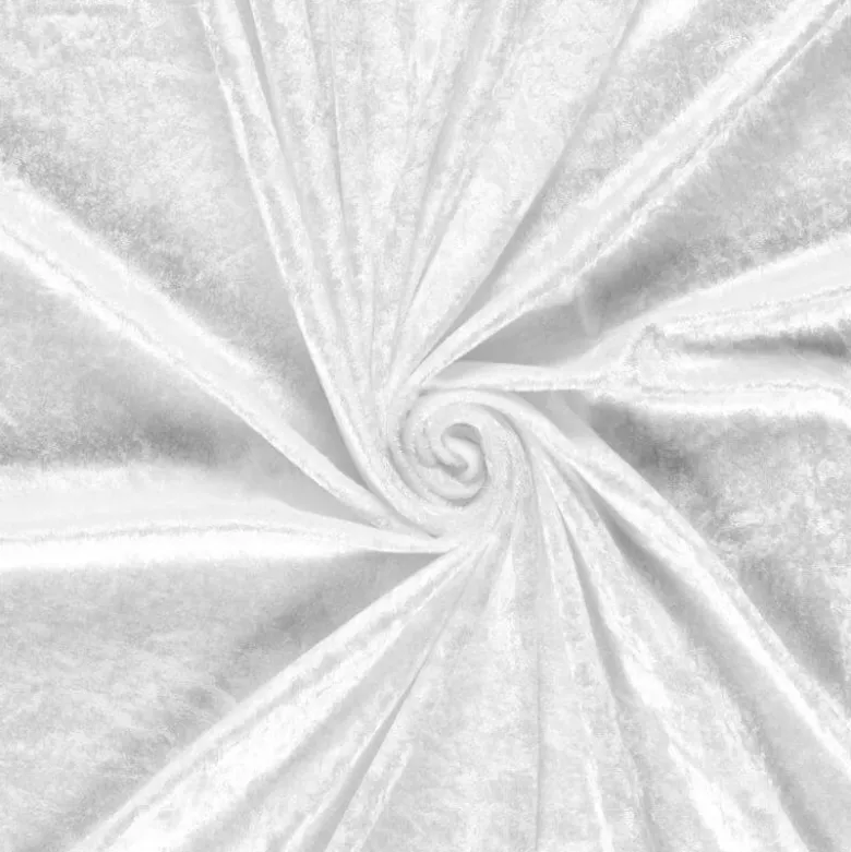 Tissu panne de velours coloris - Blanc
