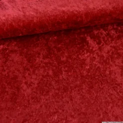 Tissu panne de velours coloris Rouge Hermès