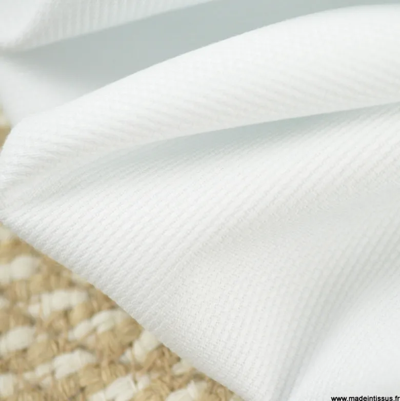 Tissu Piqué de coton blanc - OEKO TEX