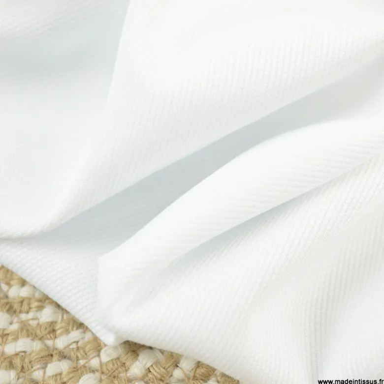 Tissu Piqué de coton blanc - OEKO TEX