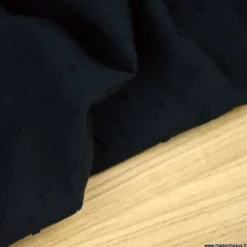 Tissu plumetis voile de coton Noir - OEKO TEX