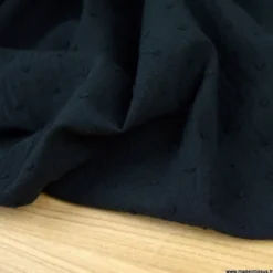 Tissu plumetis voile de coton Noir - OEKO TEX