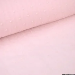 Tissu plumetis voile de coton Rose blush - OEKO TEX