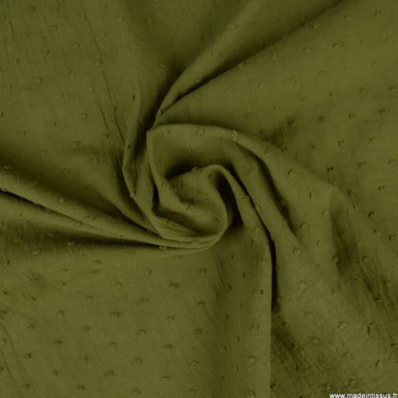 Tissu plumetis voile de coton Bronze - OEKO TEX