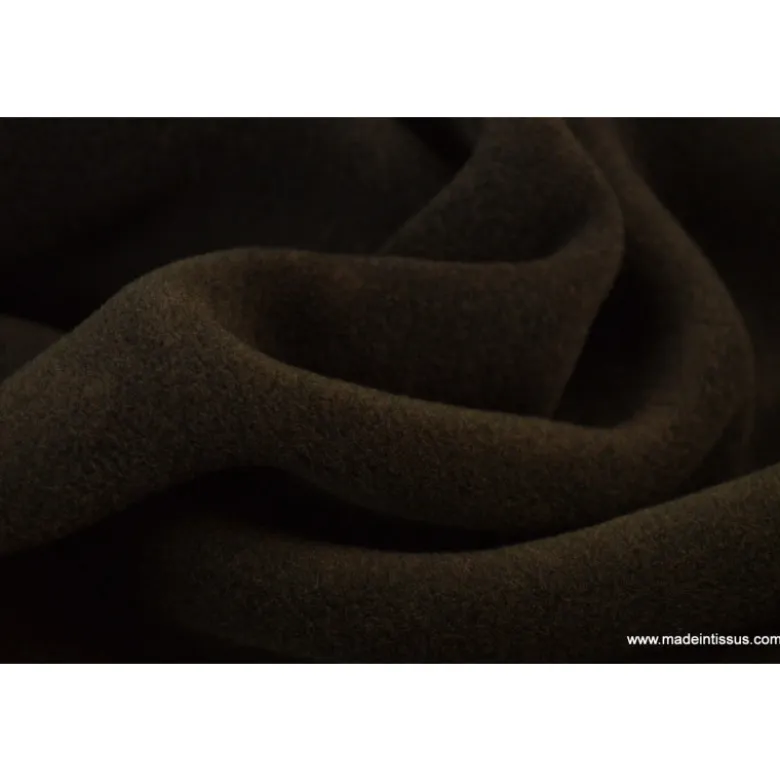 tissu polaire chiné haut de gamme coloris choco - OEKO TEX