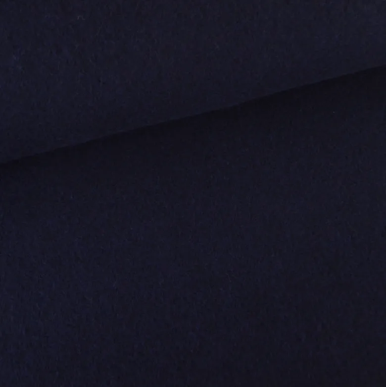 Tissu Polaire 100% laine vierge - Bleu marine