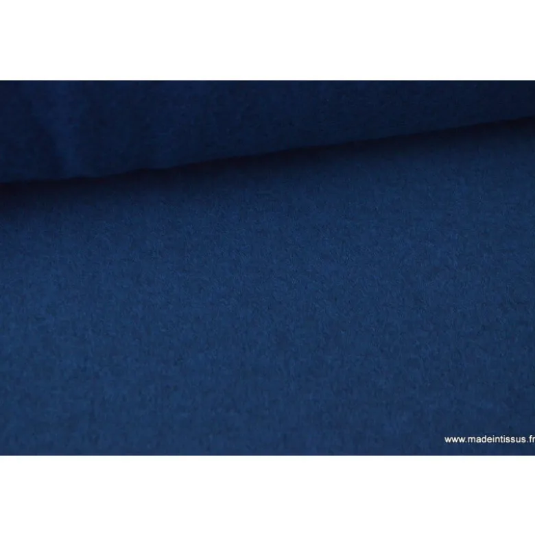 Tissu Polaire Made in France haut de gamme bleu marine Chiné - OEKO TEX
